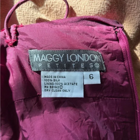 Maggy London Strapless Burgundy Dress - Picture 3 of 3